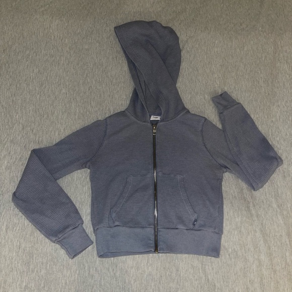 Aritzia Tops - Aritzia Tna Waffle Zip-up Hoodie (granite blue)